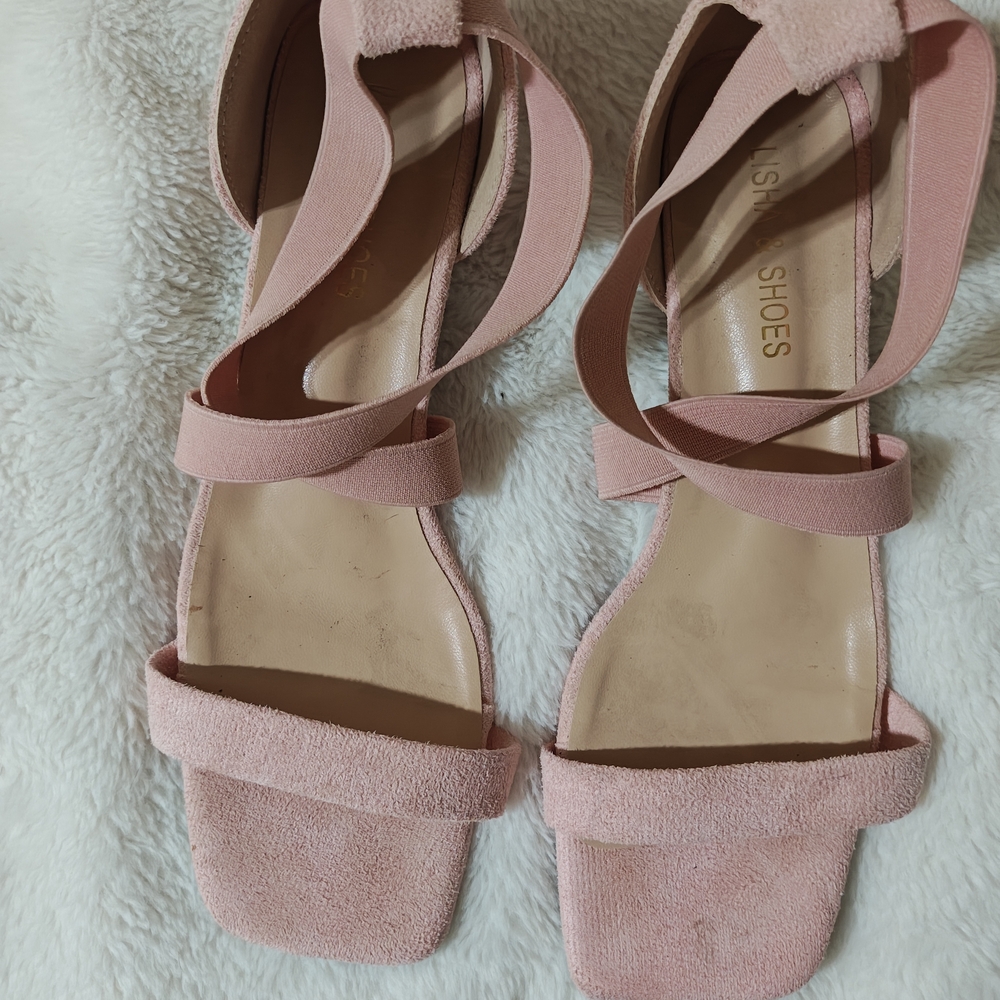 SHEIN Pink Platform Strappy Heels